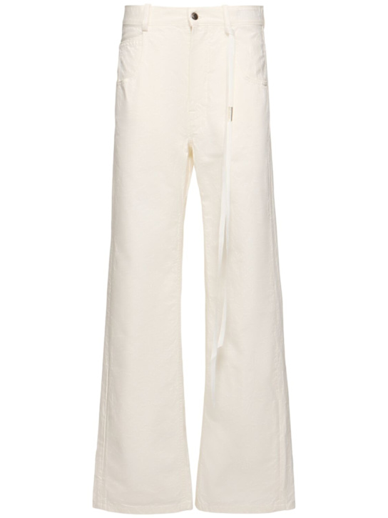 Ann Demeulemeester: Claire cotton twill wide leg pants - women_0 | Luisa Via Roma