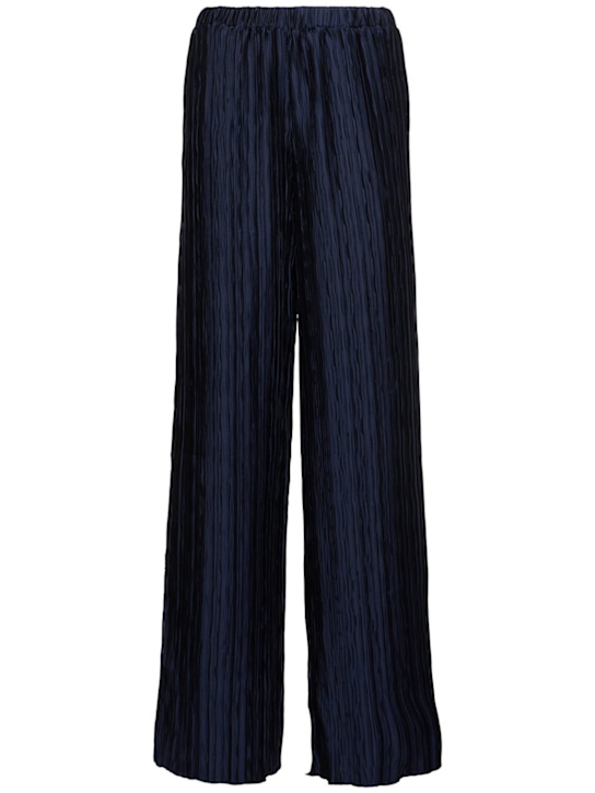 16arlington: Mandrake pleated satin wide pants - women_0 | Luisa Via Roma
