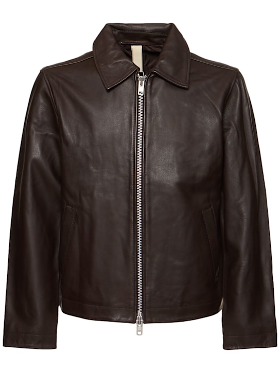 SUNFLOWER: Short leather jacket - men_0 | Luisa Via Roma
