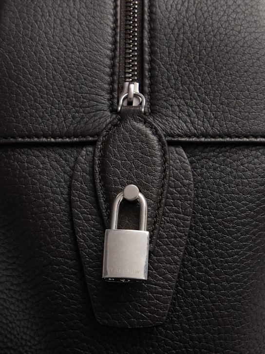 The Row: 15.75 India matte grained leather bag - Wood Brown - women_3 | Luisa Via Roma