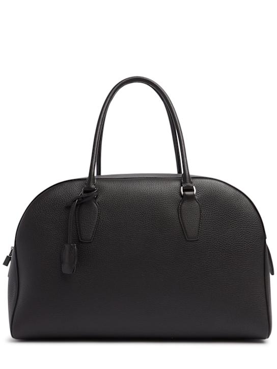 The Row: 15.75 India matte grained leather bag - Wood Brown - women_0 | Luisa Via Roma