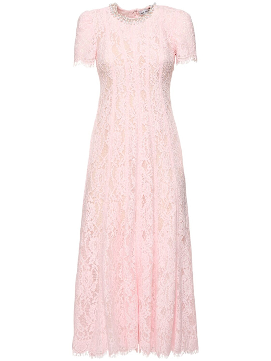 Self-portrait: Lace embellished midi dress - women_0 | Luisa Via Roma