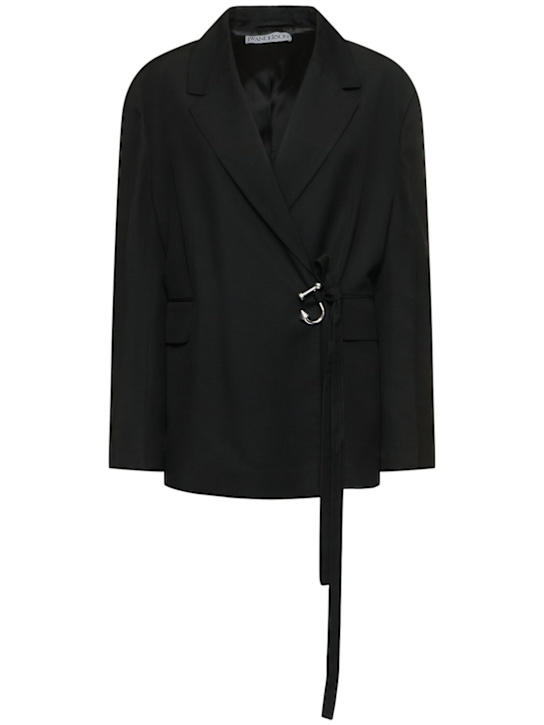 JW Anderson: Tailored wrap jacket - Black - women_0 | Luisa Via Roma