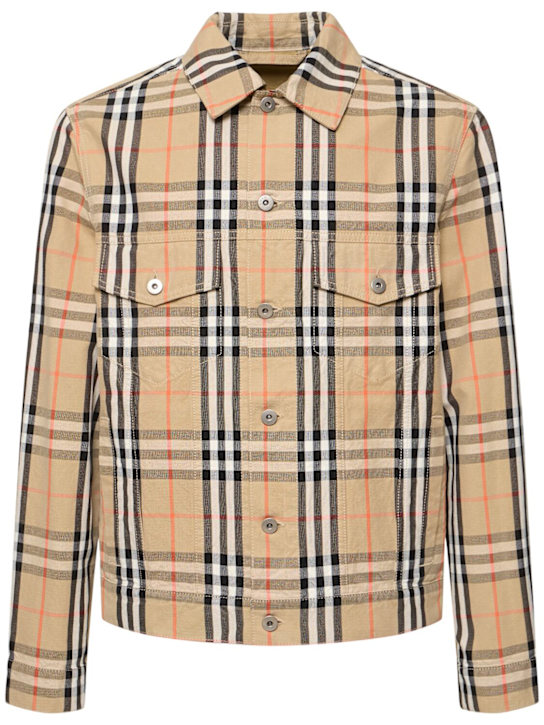 Burberry: Jacke aus Baumwolle mit Karos - men_0 | Luisa Via Roma