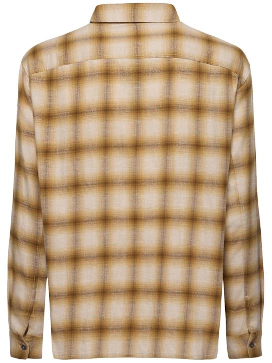 Frame: Lightweight plaid shirt - Tan Plaid - men_3 | Luisa Via Roma