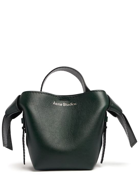 Acne Studios: Mini Musubi leather top handle bag - Green - women_0 | Luisa Via Roma