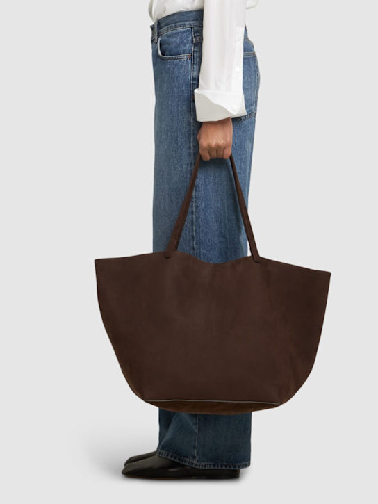 The Row: XL Park nubuck leather tote bag - Dark Mocha - women_1 | Luisa Via Roma
