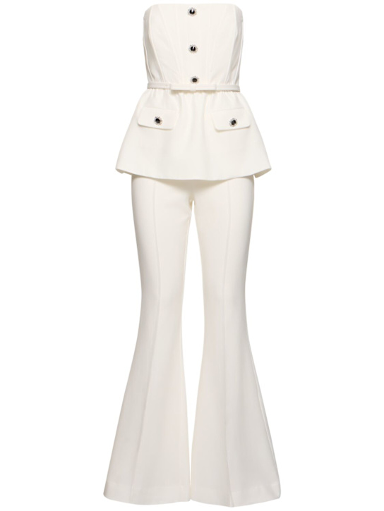 Self-portrait: Stretch crepe jumpsuit - White - women_0 | Luisa Via Roma