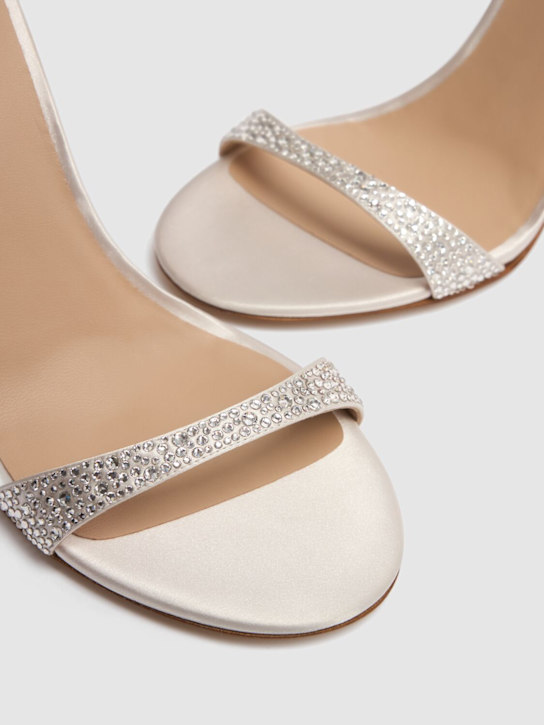 Stuart Weitzman: 100mm Nudist Shine crystal sandals - White - women_3 | Luisa Via Roma