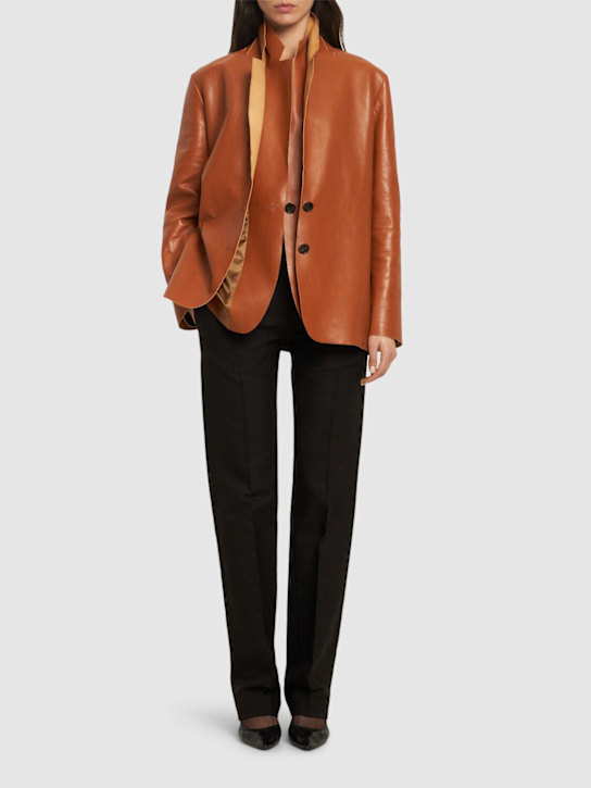 The Row: Lysandre leather blazer - women_1 | Luisa Via Roma