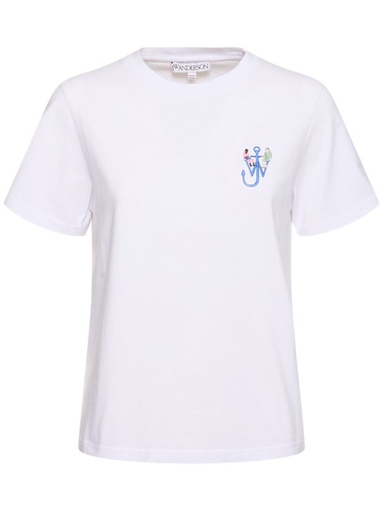 JW Anderson: Anchor embroidery back print t-shirt - women_0 | Luisa Via Roma