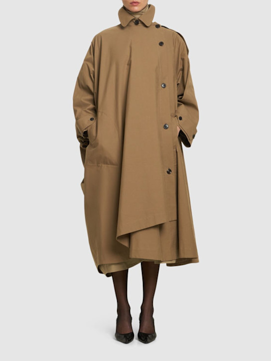 The Row: Aralia long cotton poplin trench coat - Beige - women_1 | Luisa Via Roma