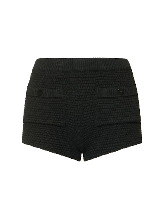 Chunky knit cotton blend shorts