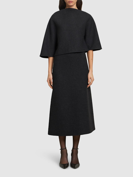 The Row: Lison wool blend midi skirt - Grey - women_1 | Luisa Via Roma