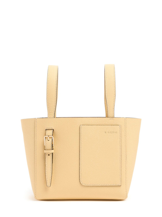 Valextra: Mini Bucket leather top handle bag - Crema - women_0 | Luisa Via Roma