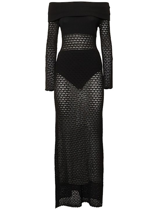 POSSE: Romy knitted viscose long dress - Black - women_0 | Luisa Via Roma