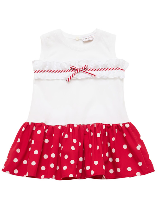 Monnalisa: Vestito con stampa a pois - Bianco/Rosso - kids-girls_0 | Luisa Via Roma