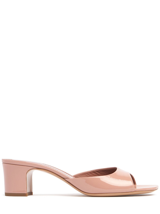 Paris Texas: 50mm Lara patent leather mules - Nude - women_0 | Luisa Via Roma