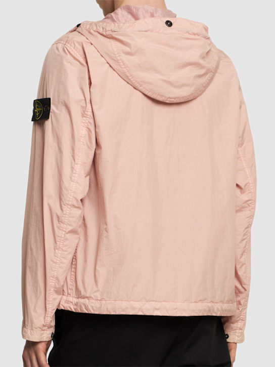 Stone Island: Short hooded parka - Antique Rose - men_2 | Luisa Via Roma