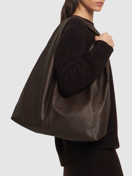 The Row: New bindle soft leather bag - Dark Brown - women_1 | Luisa Via Roma