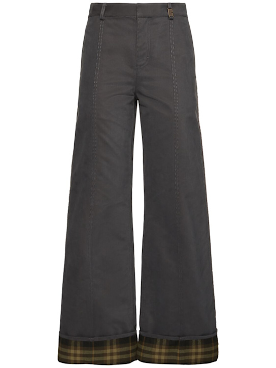 Burberry: Pantaloni larghi in nylon e cotone - women_0 | Luisa Via Roma