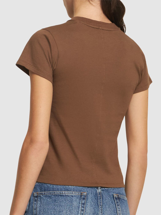 The Row: Tommy cotton & silk jersey top - Brown - women_2 | Luisa Via Roma
