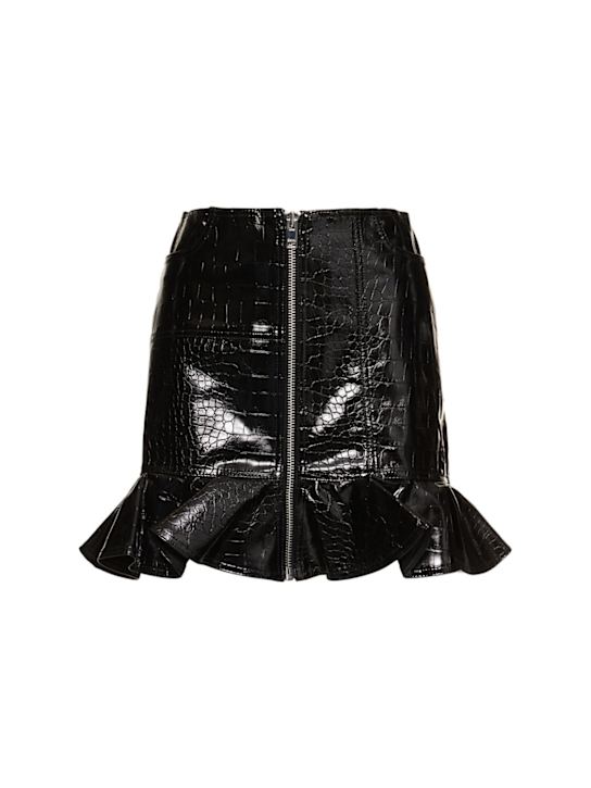 GANNI: Future coated mini skirt - women_0 | Luisa Via Roma