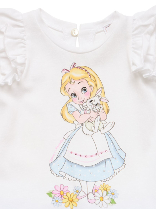 Monnalisa: Printed cotton jersey dress - Blau - kids-girls_1 | Luisa Via Roma