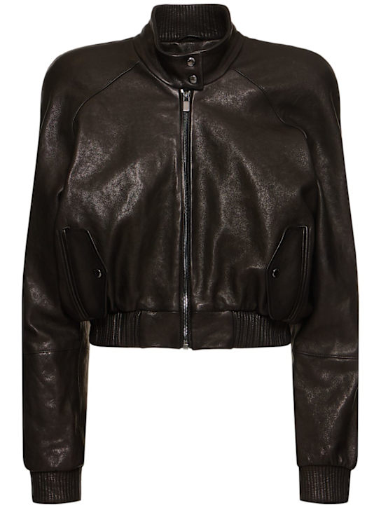 Magda Butrym: Leather bomber jacket - women_0 | Luisa Via Roma