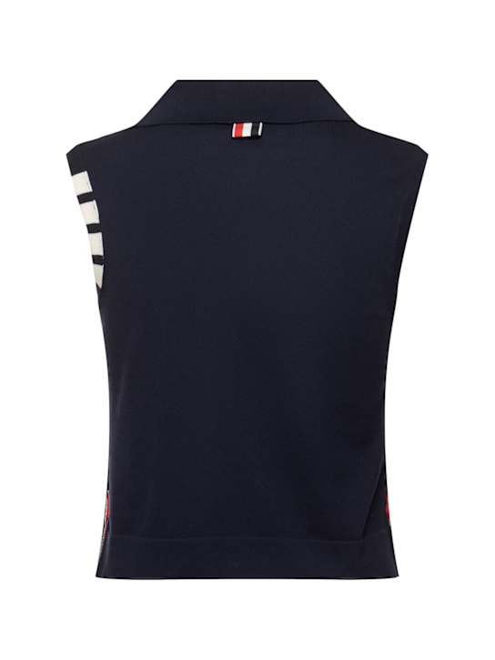 Thom Browne: 棉质针织马甲 - 海军蓝 - women_3 | Luisa Via Roma