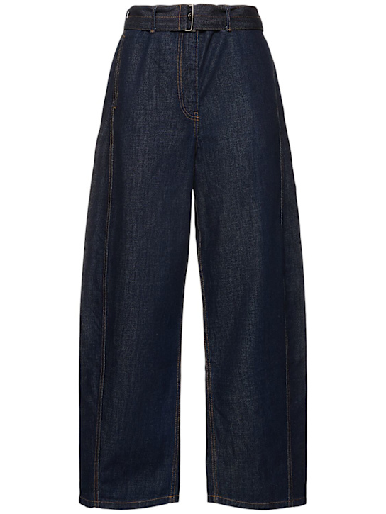 Magda Butrym: Belted denim baggy jeans - Navy - women_0 | Luisa Via Roma