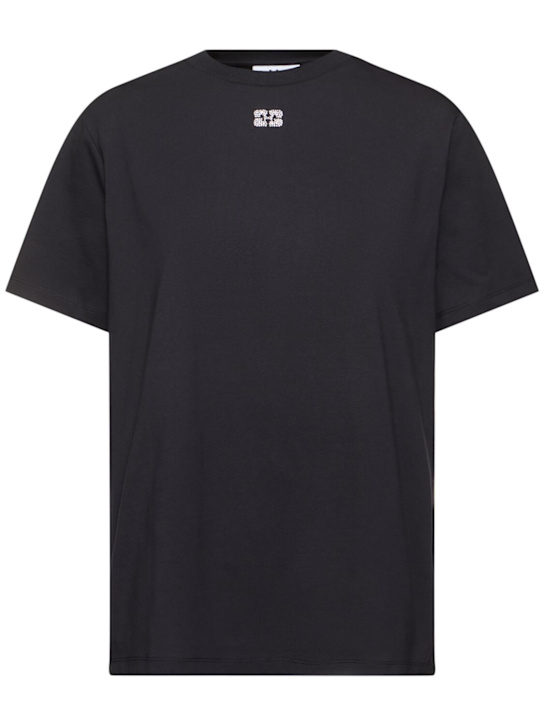 GANNI: Basic jersey relaxed t-shirt - women_0 | Luisa Via Roma