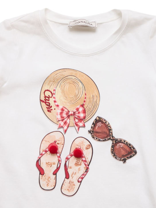 Monnalisa: T-shirt in jersey stampata - Bianco - kids-girls_1 | Luisa Via Roma