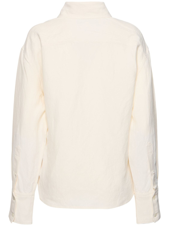 JW Anderson: Draped twisted viscose & linen shirt - White - women_3 | Luisa Via Roma