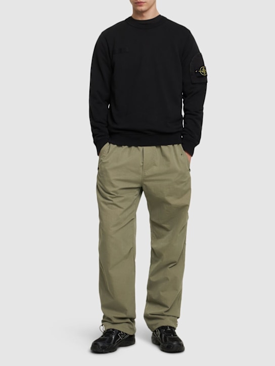 Stone Island: Crewneck cotton sweatshirt - men_1 | Luisa Via Roma