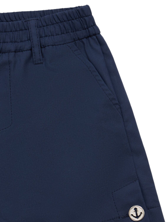 Monnalisa: Levantina cotton blend shorts - Blue - kids-boys_1 | Luisa Via Roma