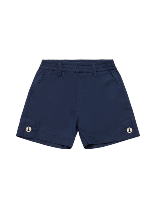 Monnalisa: Levantina cotton blend shorts - Blue - kids-boys_0 | Luisa Via Roma