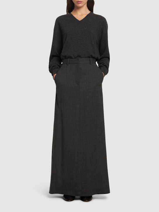 The Row: Roux wool long skirt - women_1 | Luisa Via Roma
