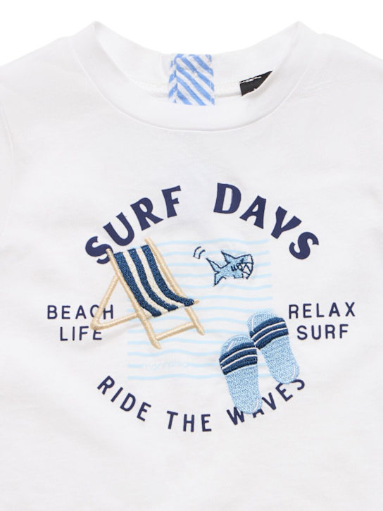 Monnalisa: Printed cotton jersey t-shirt - White - kids-boys_1 | Luisa Via Roma