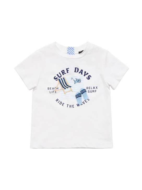 Monnalisa: Printed cotton jersey t-shirt - White - kids-boys_0 | Luisa Via Roma