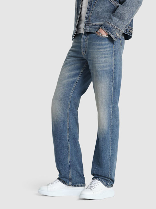 McQueen: Sneakers in pelle 45mm - Bianco/Blu - men_1 | Luisa Via Roma