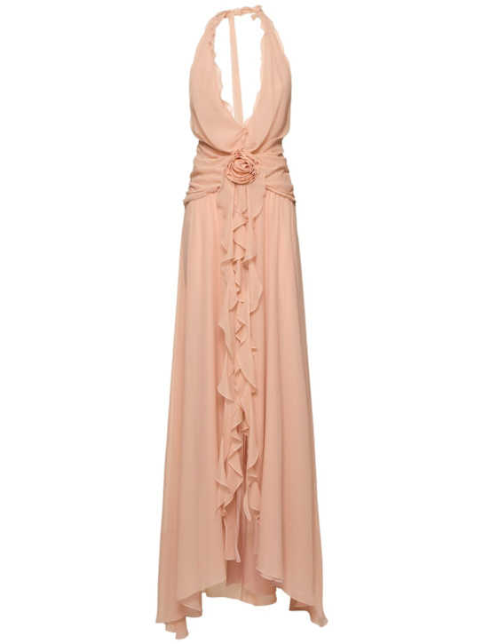 Blumarine: Draped georgette dress - women_0 | Luisa Via Roma