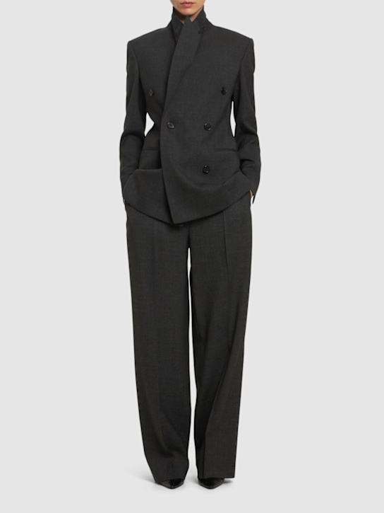 The Row: Franny wool blazer - Grey - women_1 | Luisa Via Roma