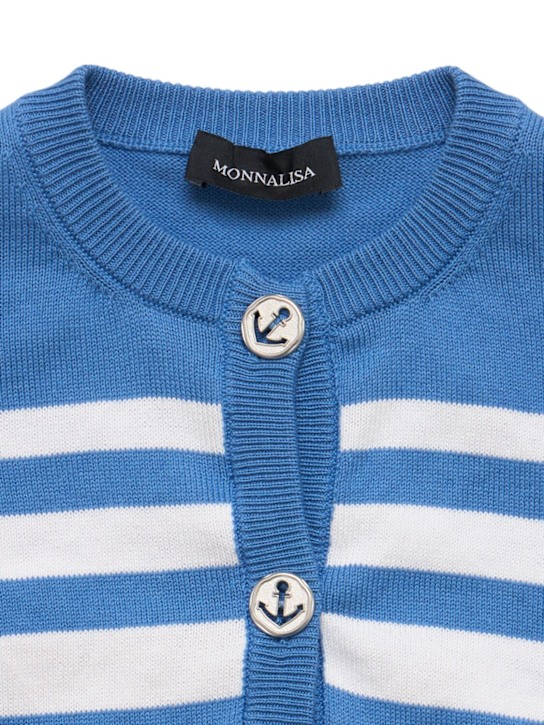 Monnalisa: Striped cotton knit cardigan - kids-boys_1 | Luisa Via Roma