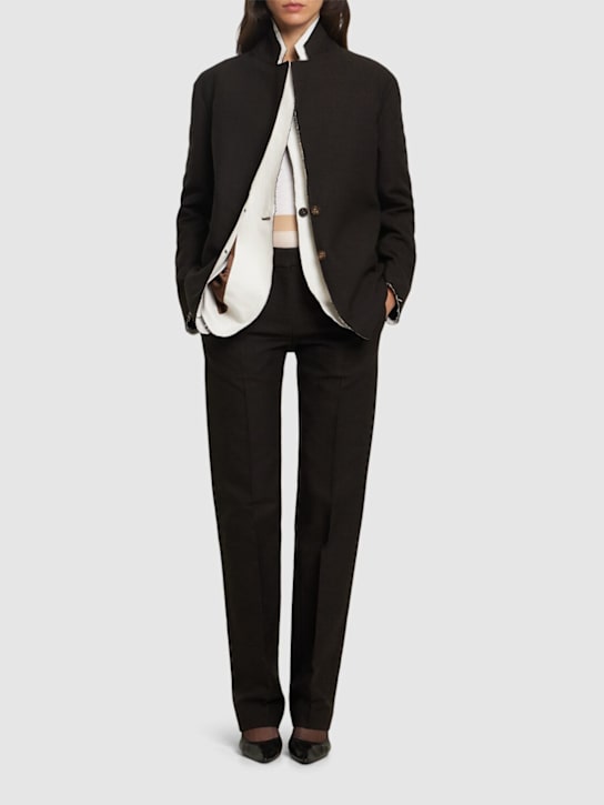 The Row: Selvie low rise straight pants - Brown - women_1 | Luisa Via Roma