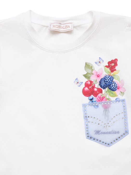 Monnalisa: ジャージーTシャツ - ホワイト - kids-girls_1 | Luisa Via Roma
