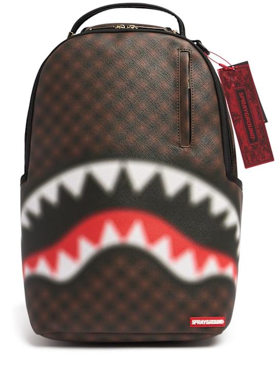 SPRAYGROUND: Shark print blur canvas backpack - kids-boys_0 | Luisa Via Roma