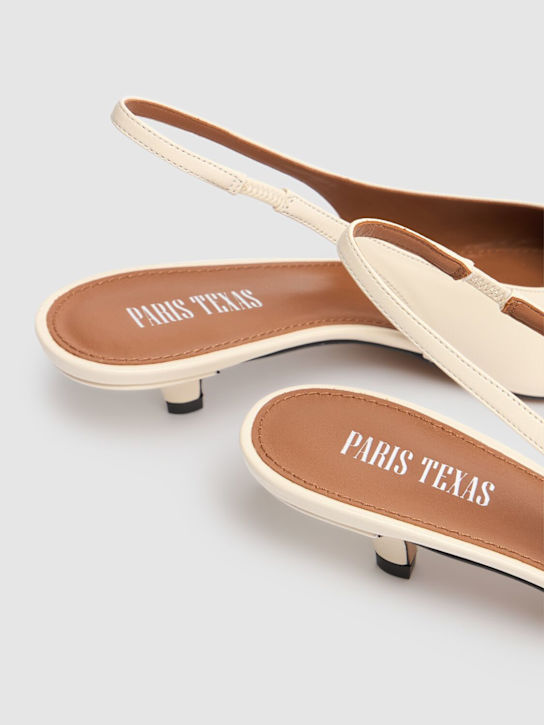 Paris Texas: 35mm Jessica leather western slingbacks - White - women_4 | Luisa Via Roma