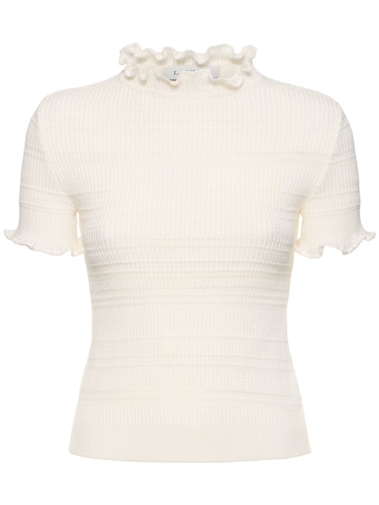 Lanvin: Tricoté cotton knit top - women_0 | Luisa Via Roma