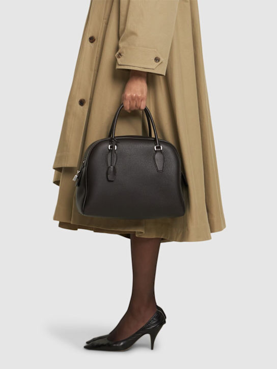 The Row: 15.75 India matte grained leather bag - Wood Brown - women_1 | Luisa Via Roma
